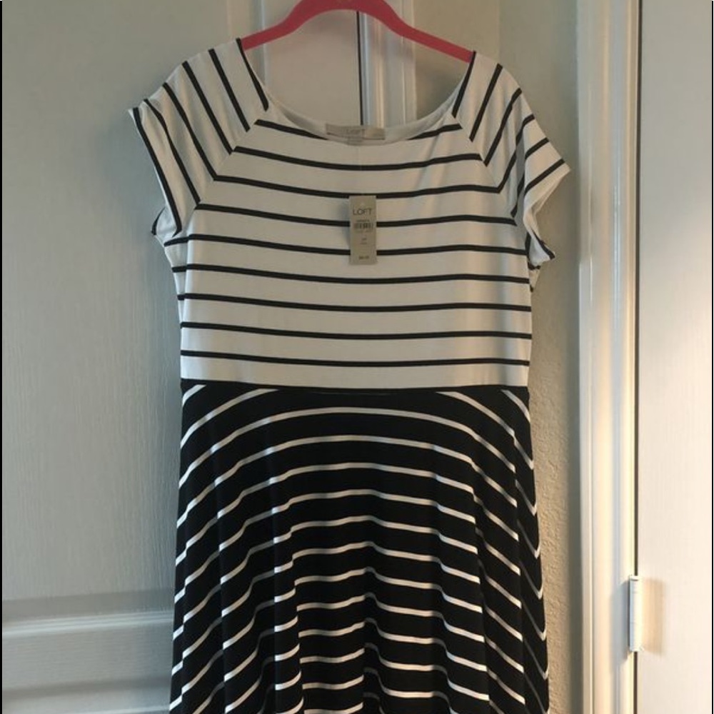 LOFT dress stretchy Large Petite NEW